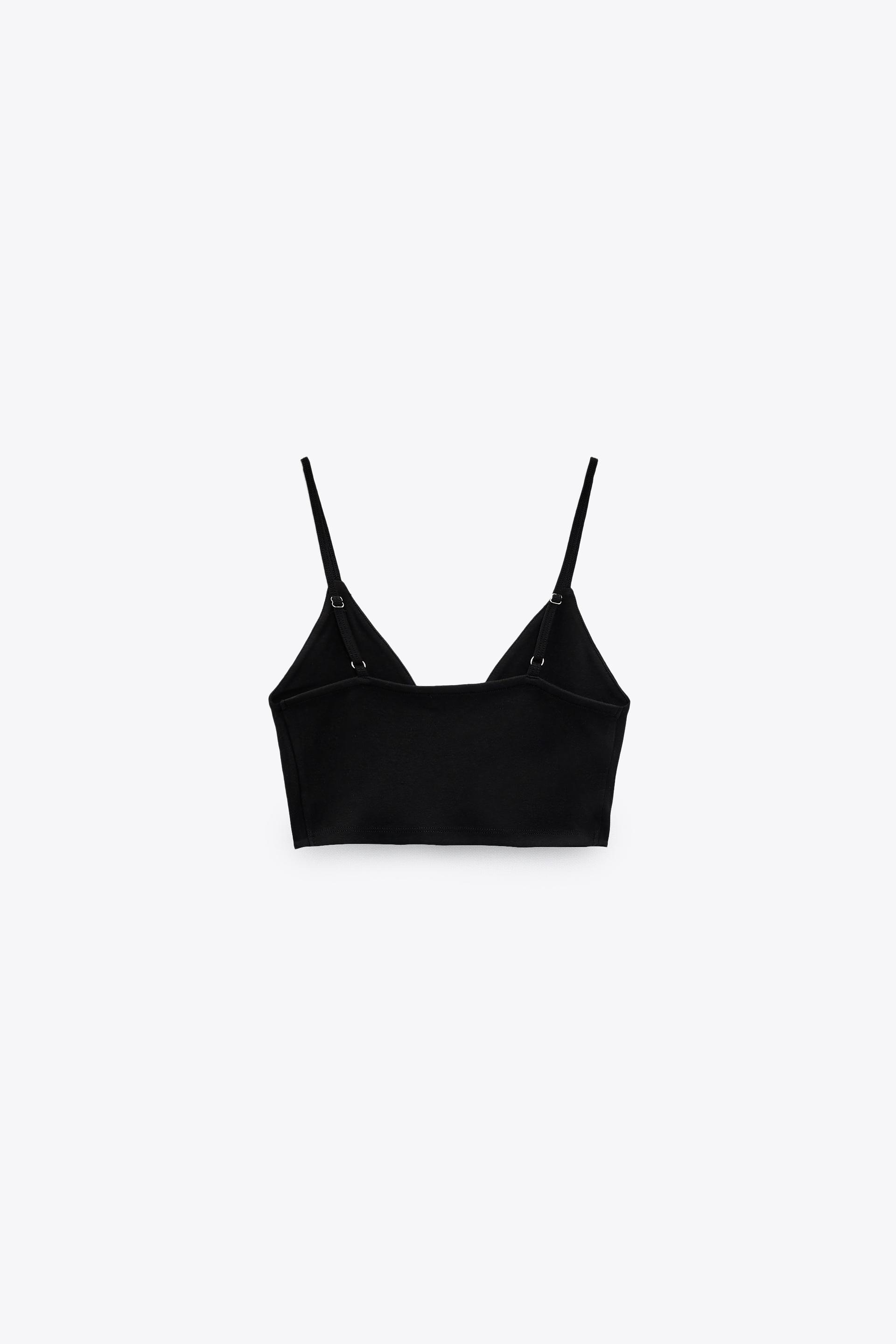 Zara black crop top Clearance