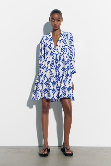 Image 0 of PRINTED SHORT DRESS from Zara