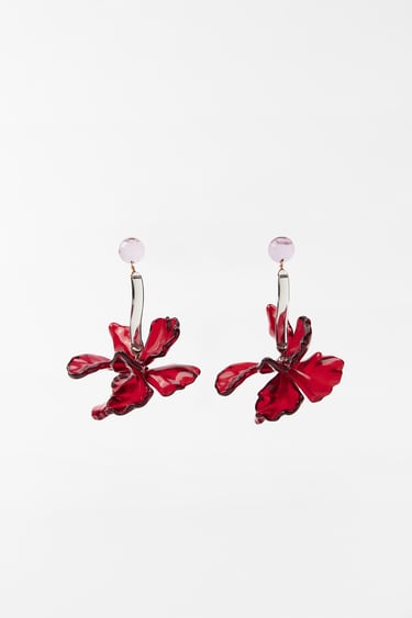 Image 0 of RESIN FLOWER EARRINGS from Zara