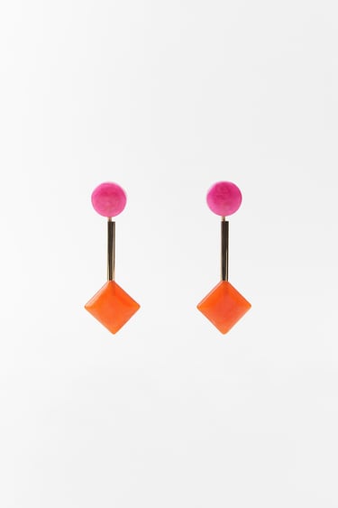 Image 0 of SOLID COLOR RESIN EARRINGS from Zara
