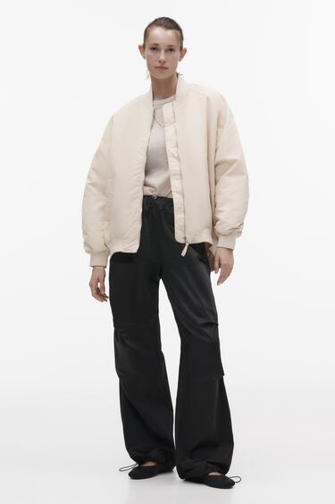Image 0 of SATIN EFFECT PARACHUTE PANTS from Zara