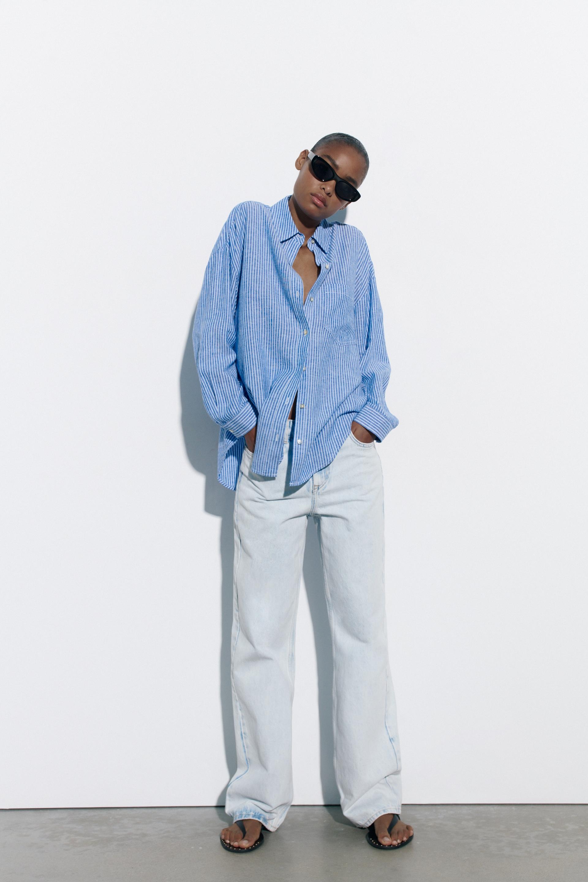 Zara oversized striped top Clearance