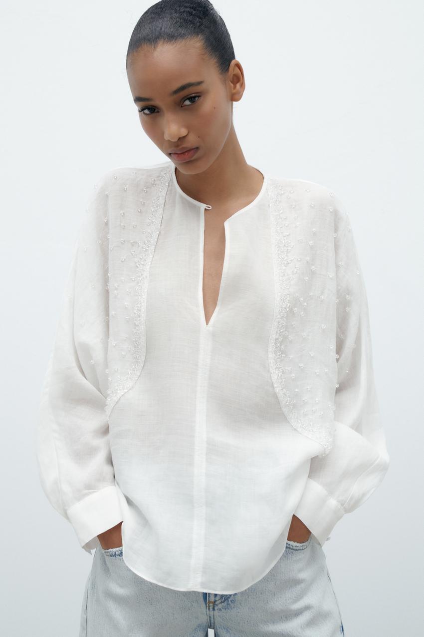 Zara blouses long sleeve Clearance