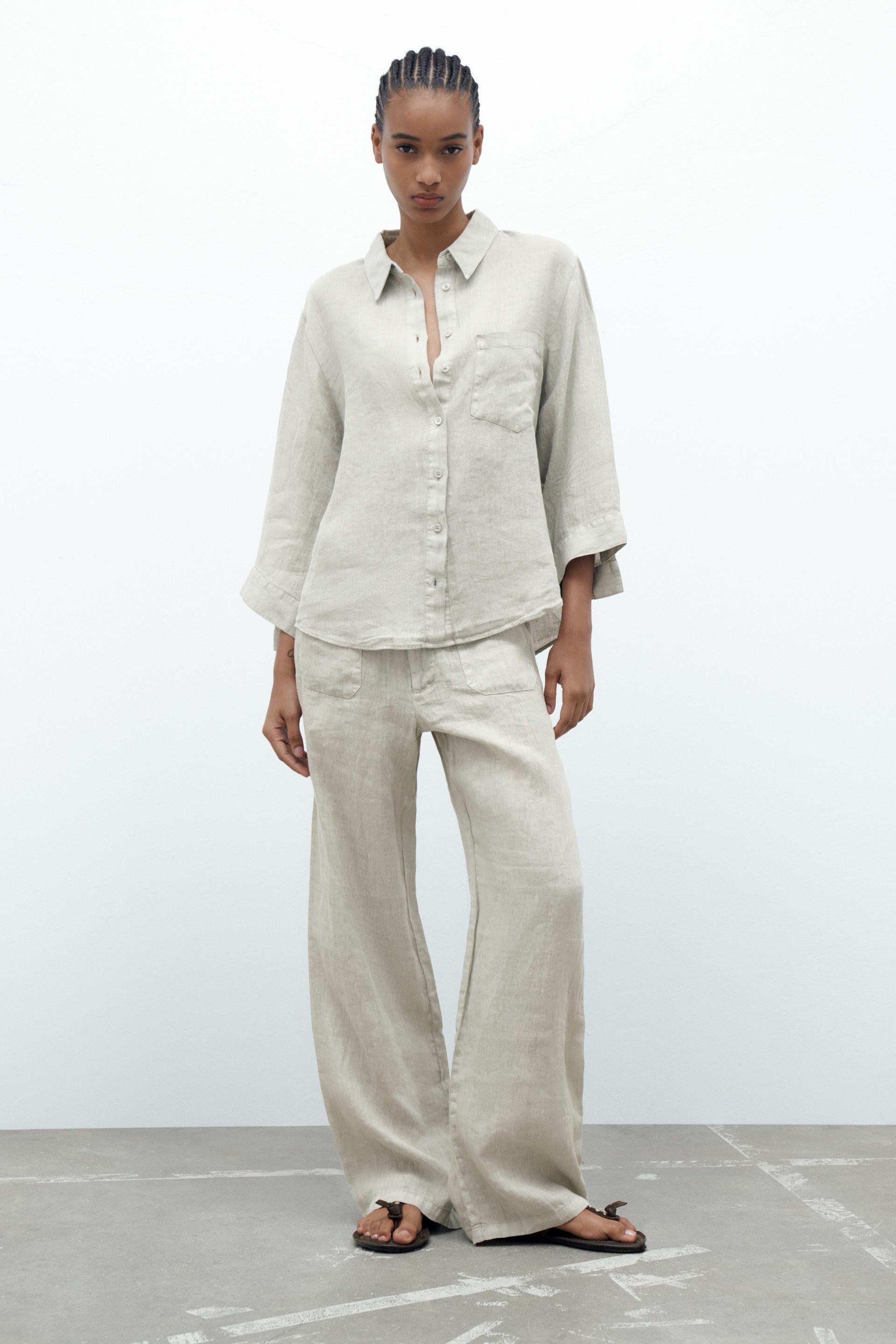 Zara women linen shirt Outlet