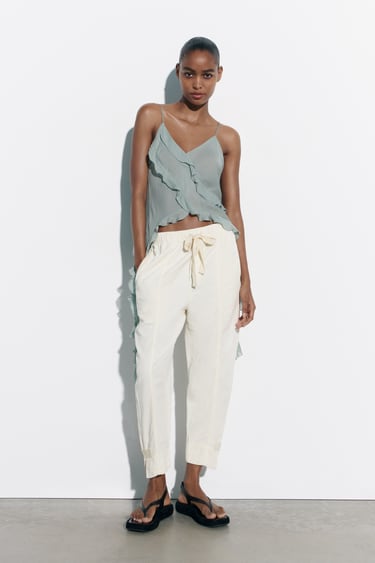 Image 0 of BALLOON-FIT TROUSERS from Zara