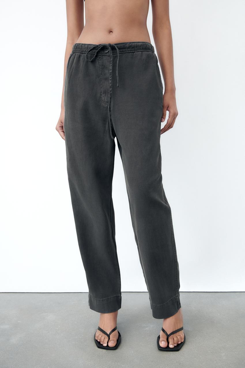 Drawstring trousers zara Clearance