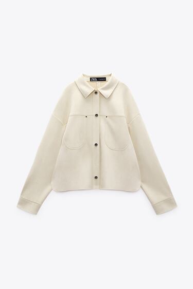 Image 0 of FAUX SUEDE SHORT JACKET from Zara