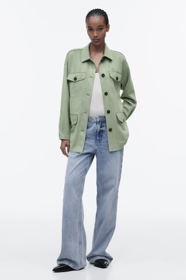 Image 0 of FAUX SUEDE POCKET JACKET from Zara