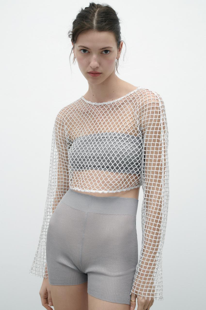 Zara white mesh top Clearance