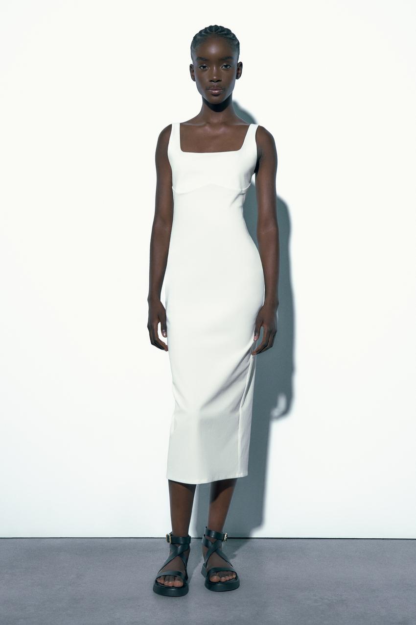 White midi zara dress Clearance