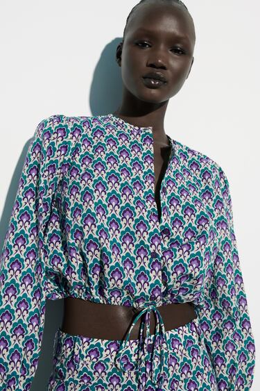 Image 0 of PRINTED COTTON TOP from Zara