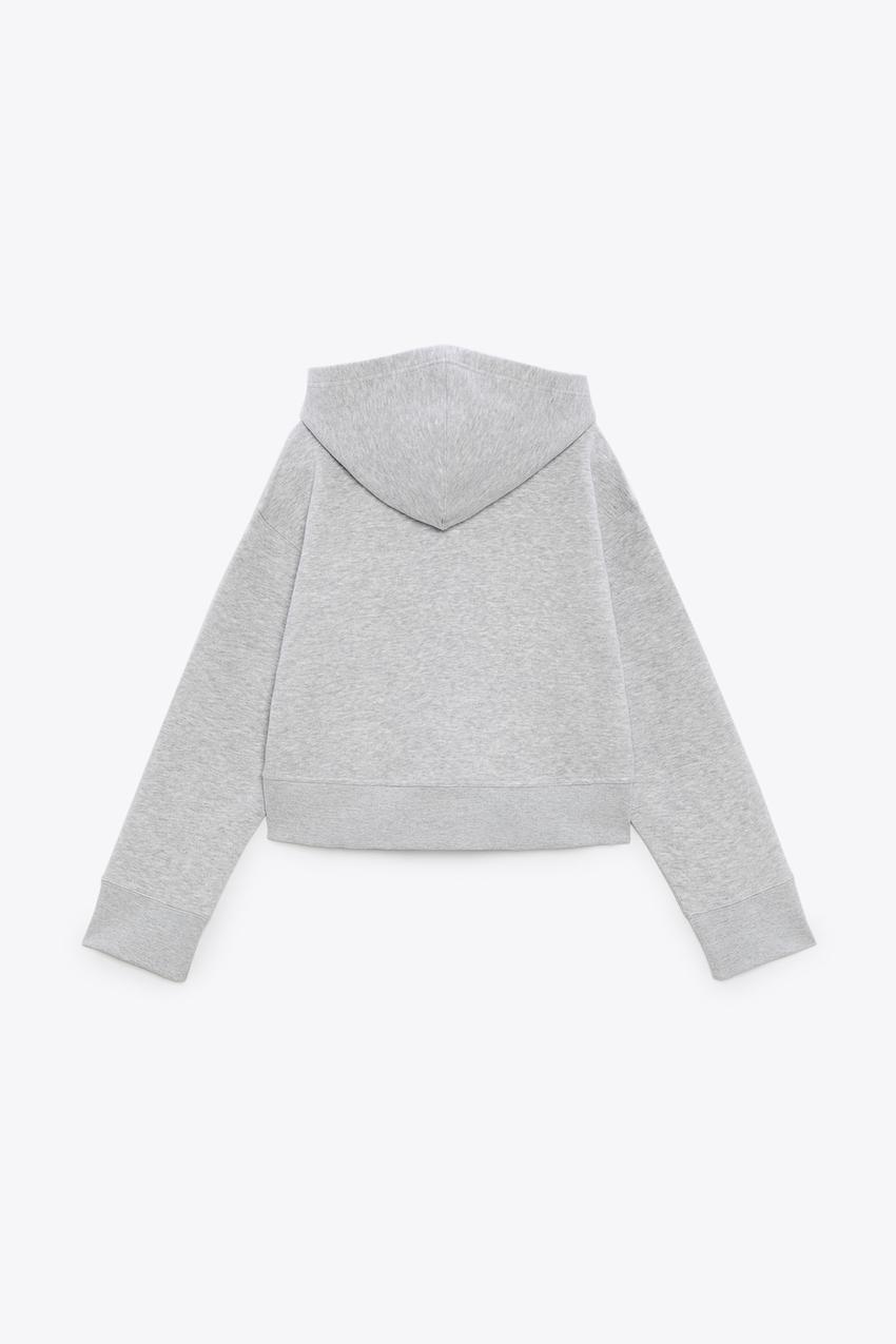 grey ribbed hoodie