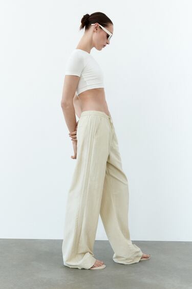 Image 0 of NYLON PAJAMA PANTS from Zara