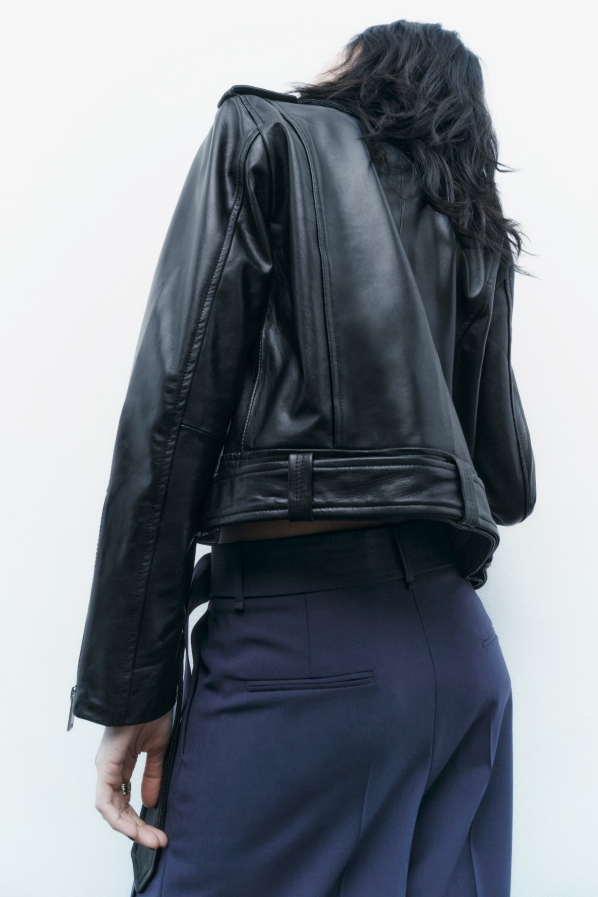 LEATHER JACKET WITH ZIPPERS