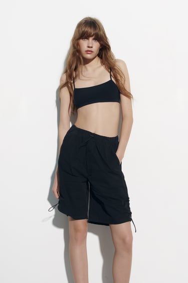 Image 0 of MID-RISE TOGGLE SHORTS from Zara