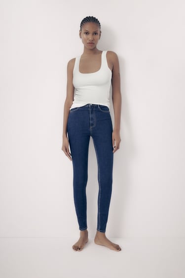 Image 0 of SUPER STRETCH HIGH-RAISE TRF JEGGINGS from Zara