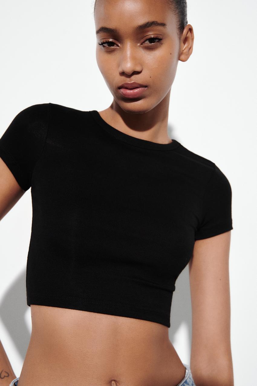 TOP CROP MANGA CORTA