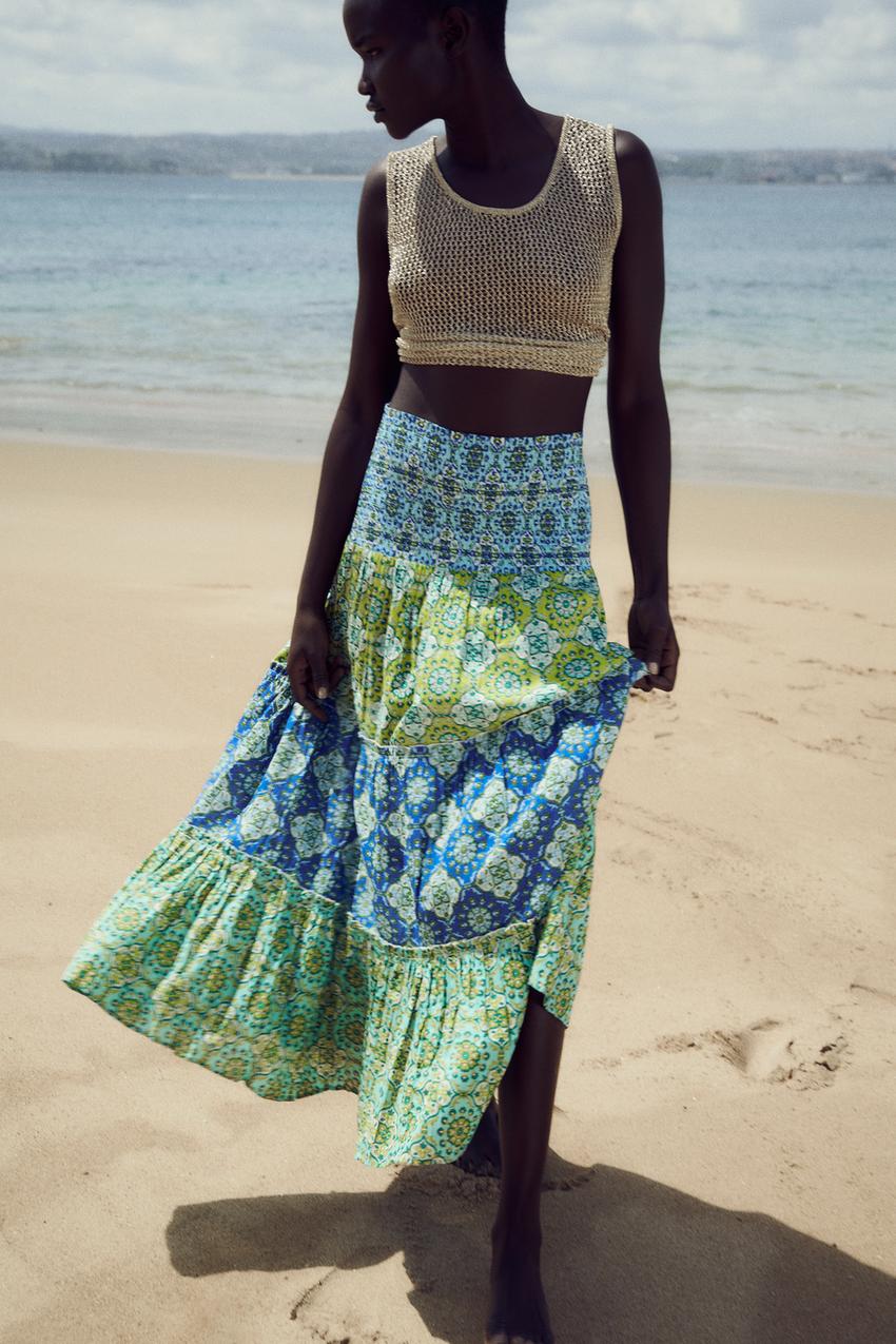 Zara long printed skirt Clearance