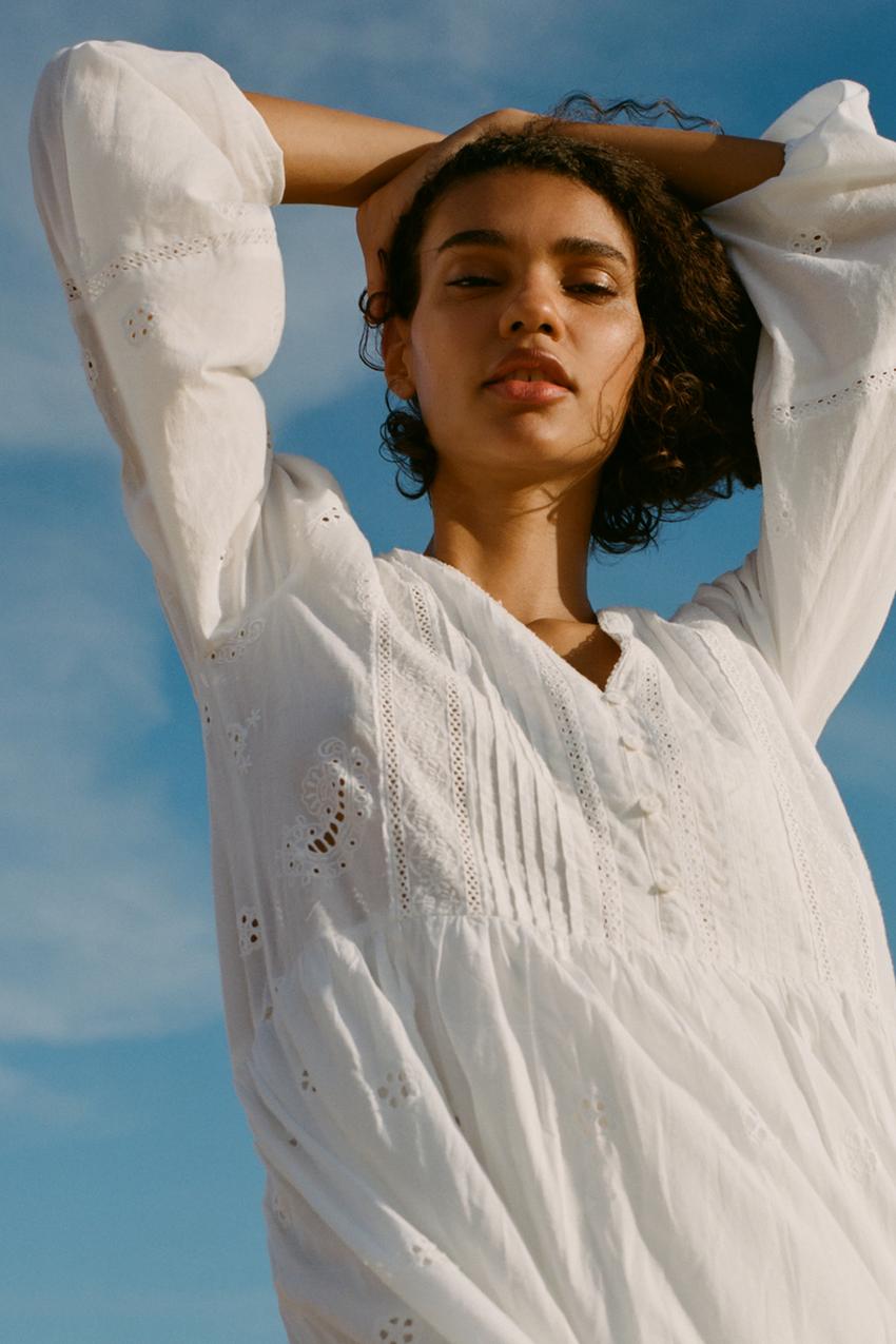 Zara België Wit Kanten Jurkje Zara Jurken Zara Coltrui Jurk Zara