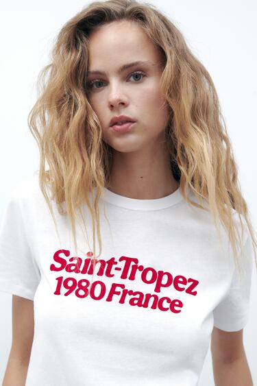 Image 0 of T-SHIRT WITH SLOGAN from Zara