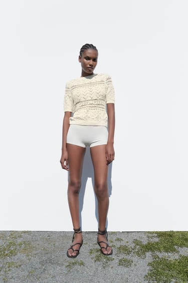 Image 0 of POINTELLE KNIT SWEATER from Zara