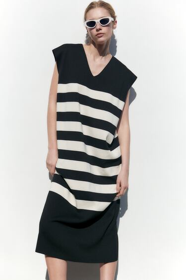 Image 0 of STRIPED KNIT DRESS from Zara