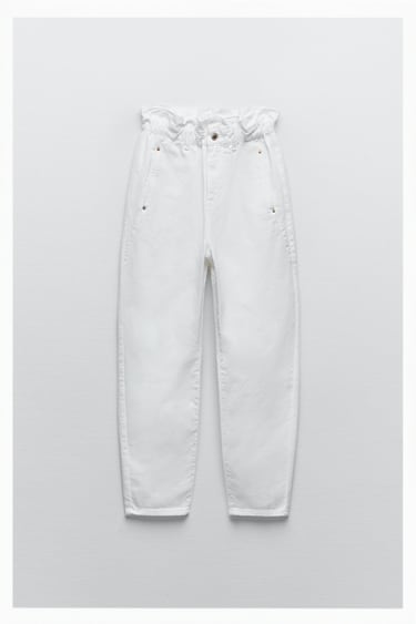 Image 0 of Z1975 HIGH-WAIST BAGGY PAPERBAG JEANS from Zara
