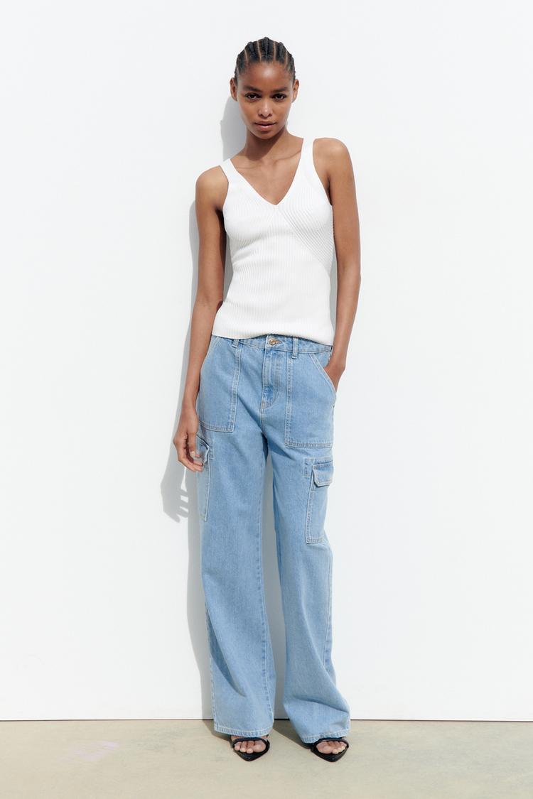 Imagine 0 din JEANS Z1975 HIGH RISE STRAIGHT CARGO de pe Zara