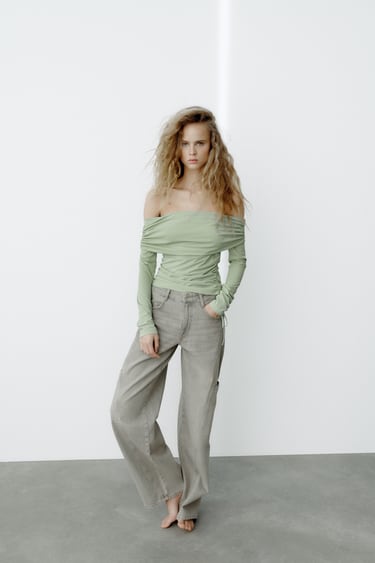 Image 0 of MID-RISE OVERDYE TRF JEANS from Zara