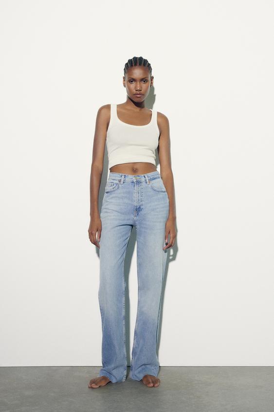Zara 90s wide leg blue jeans Clearance