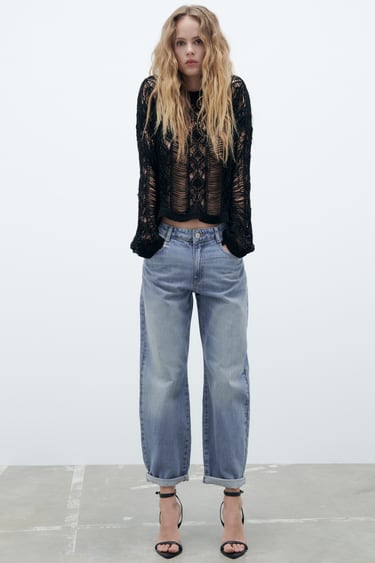 Image 0 of HIGH-WAISTED Z1975 RELAXED RIGID JEANS from Zara