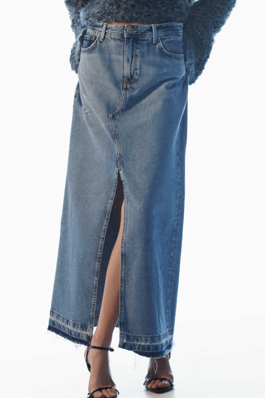 jupe longue jean zara