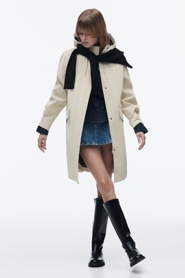 Image 0 of WATER AND WIND PROTECTION RUBBERISED PARKA from Zara