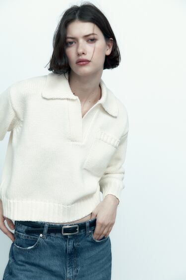 Image 0 of KNIT POLO SWEATER from Zara