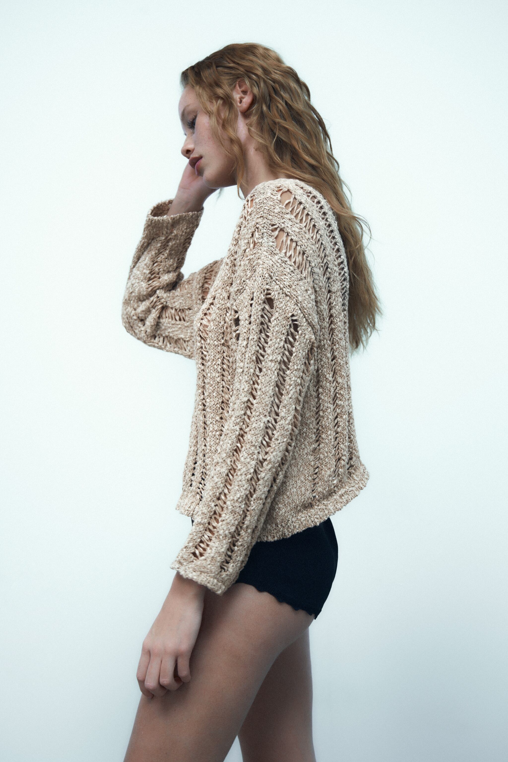 COMBINATION KNIT SWEATER