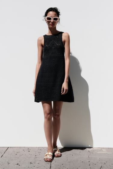 Image 0 of CROCHET KNIT SHORT DRESS from Zara