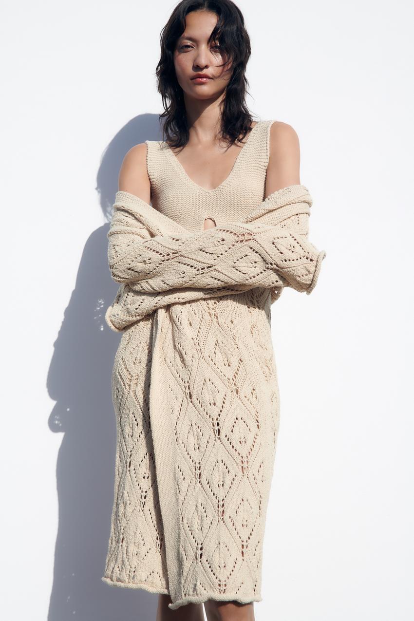 Pointelle cardigan zara Clearance