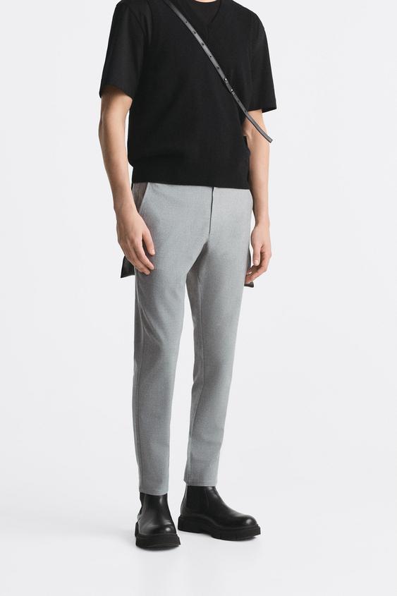 Zara slim fit heathered trousers Outlet