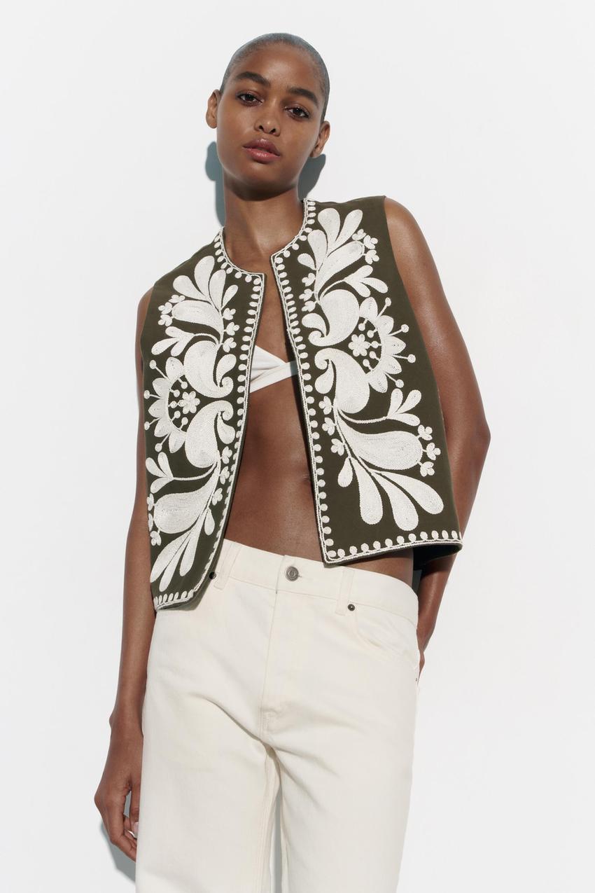 Zara embroidered waistcoat Clearance