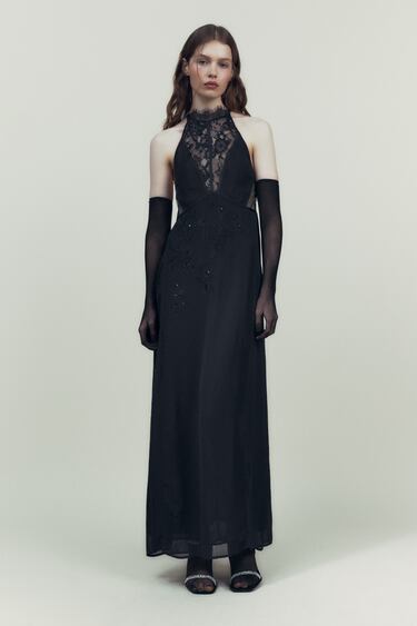 Image 0 of EMBROIDERED MAXI DRESS from Zara