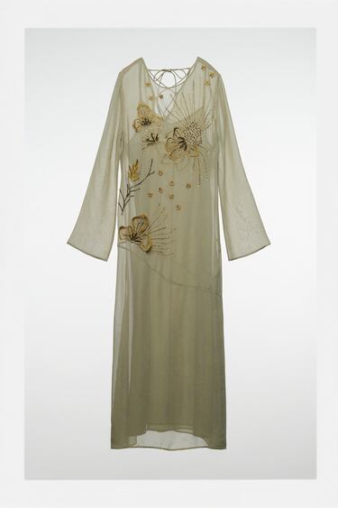 Image 0 of DRESS WITH SEQUINED EMBROIDERY from Zara