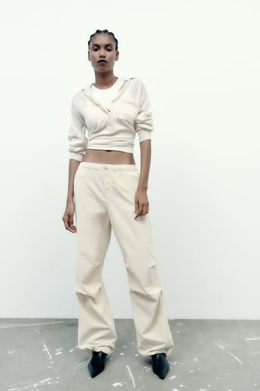 Image 0 of NEEDLECORD PARACHUTE TROUSERS from Zara