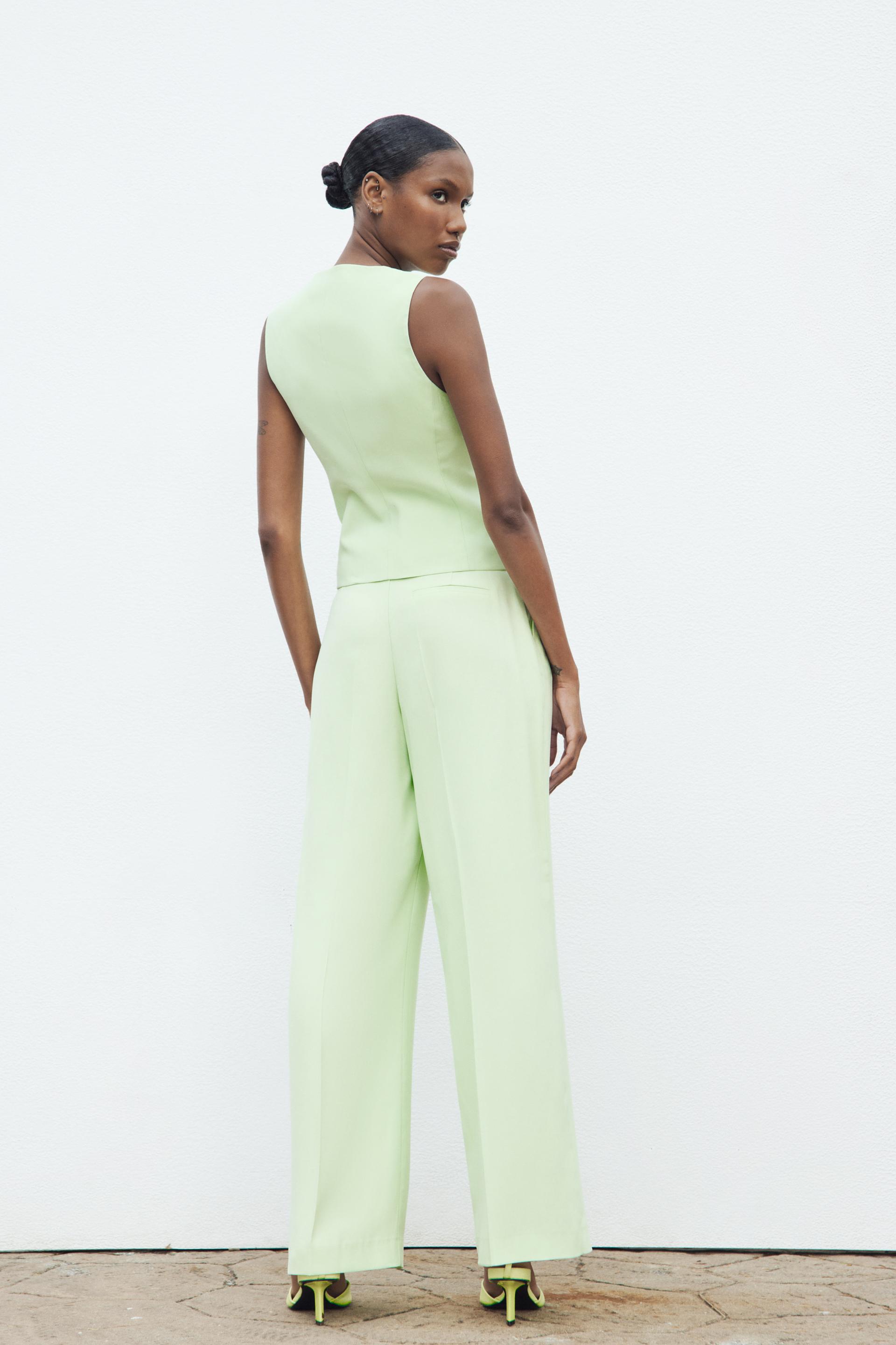 Zara green full length pants Clearance