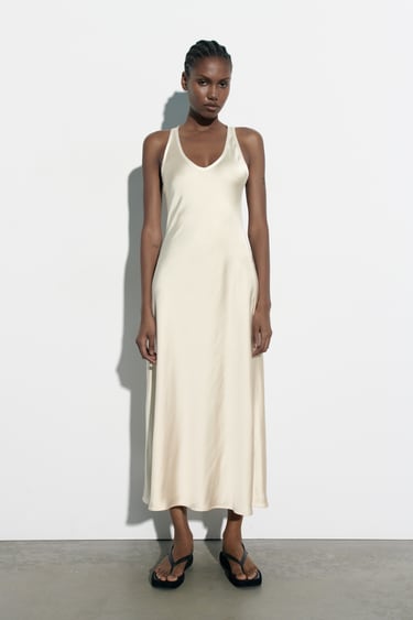 Image 0 of SATIN EFFECT DRESS from Zara
