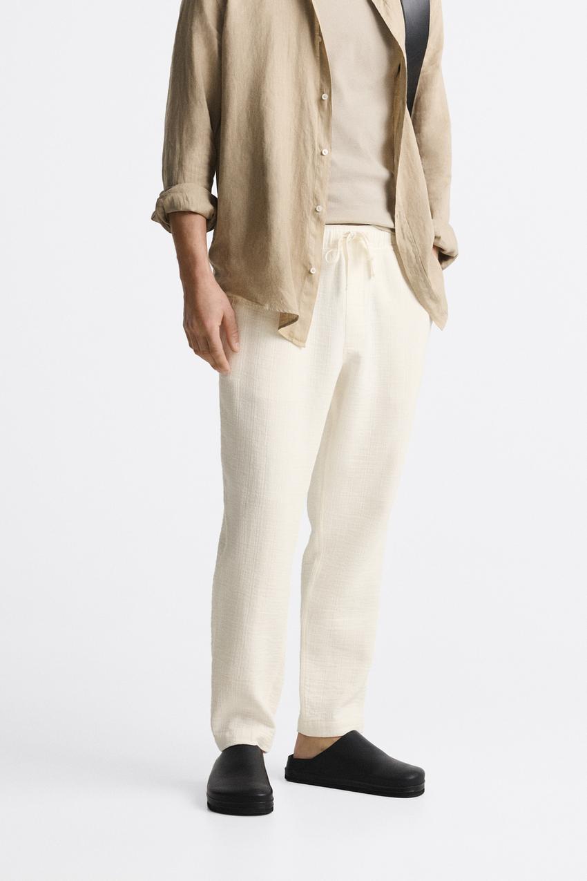 Mens linen pants zara Clearance