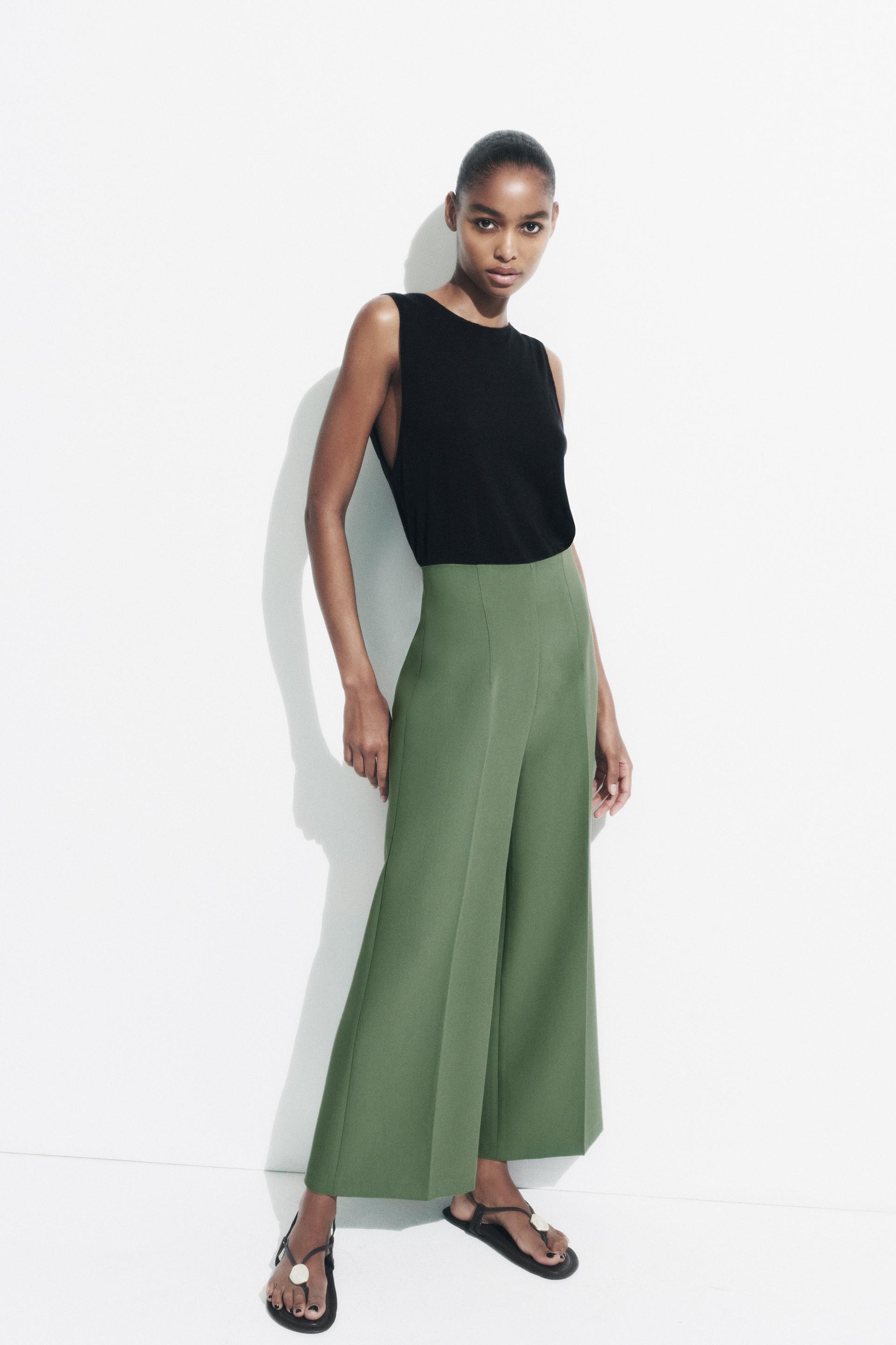 Zara pants green Clearance