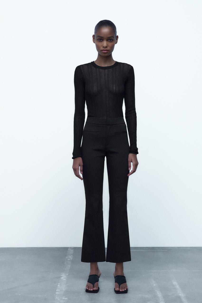 Zara flared leggings with zip Clearance