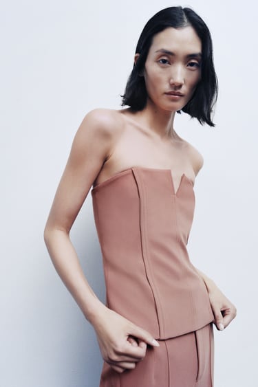 Image 0 of SEAMED BUSTIER TOP from Zara