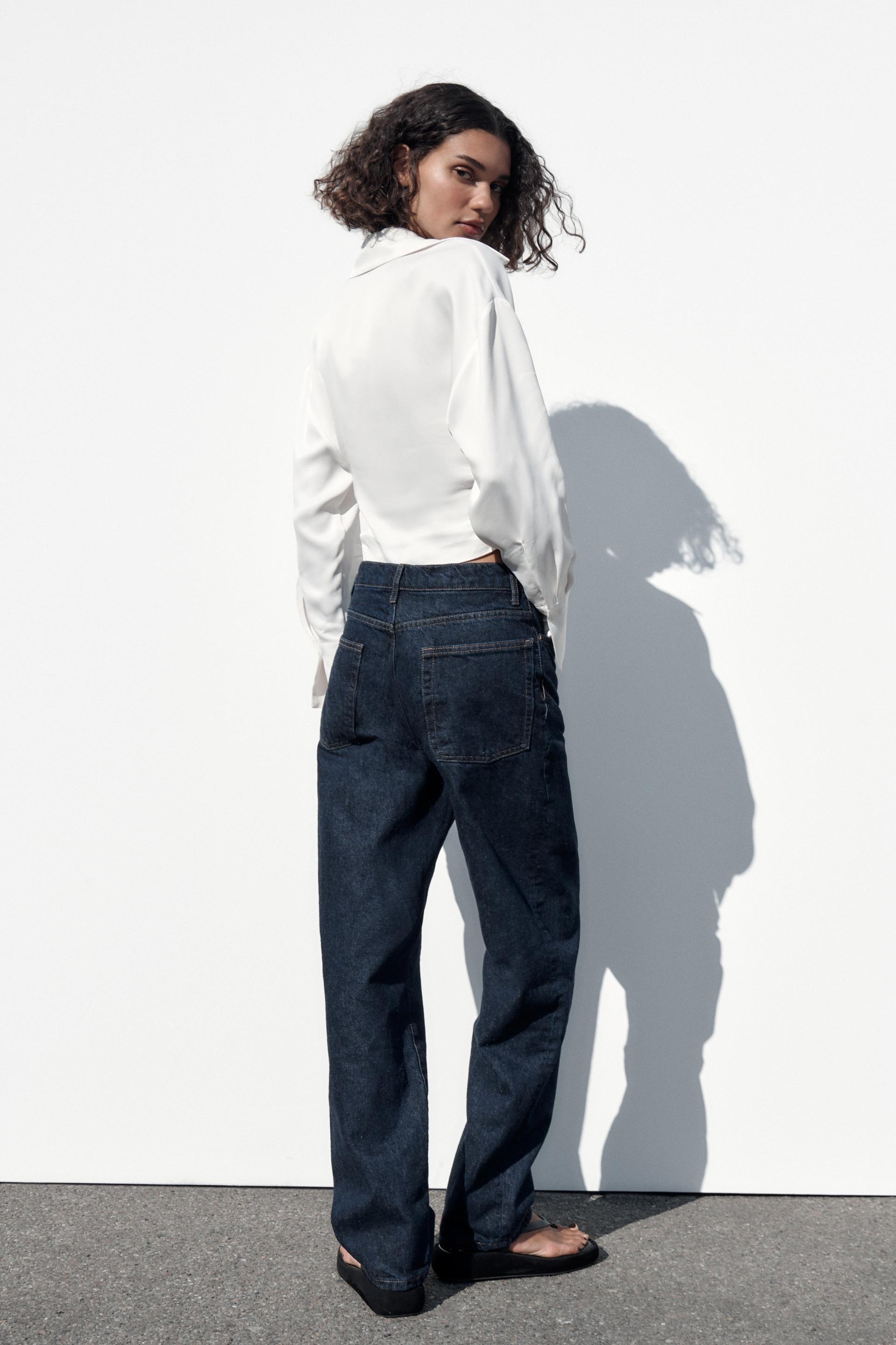 zara satin shirt with gathering