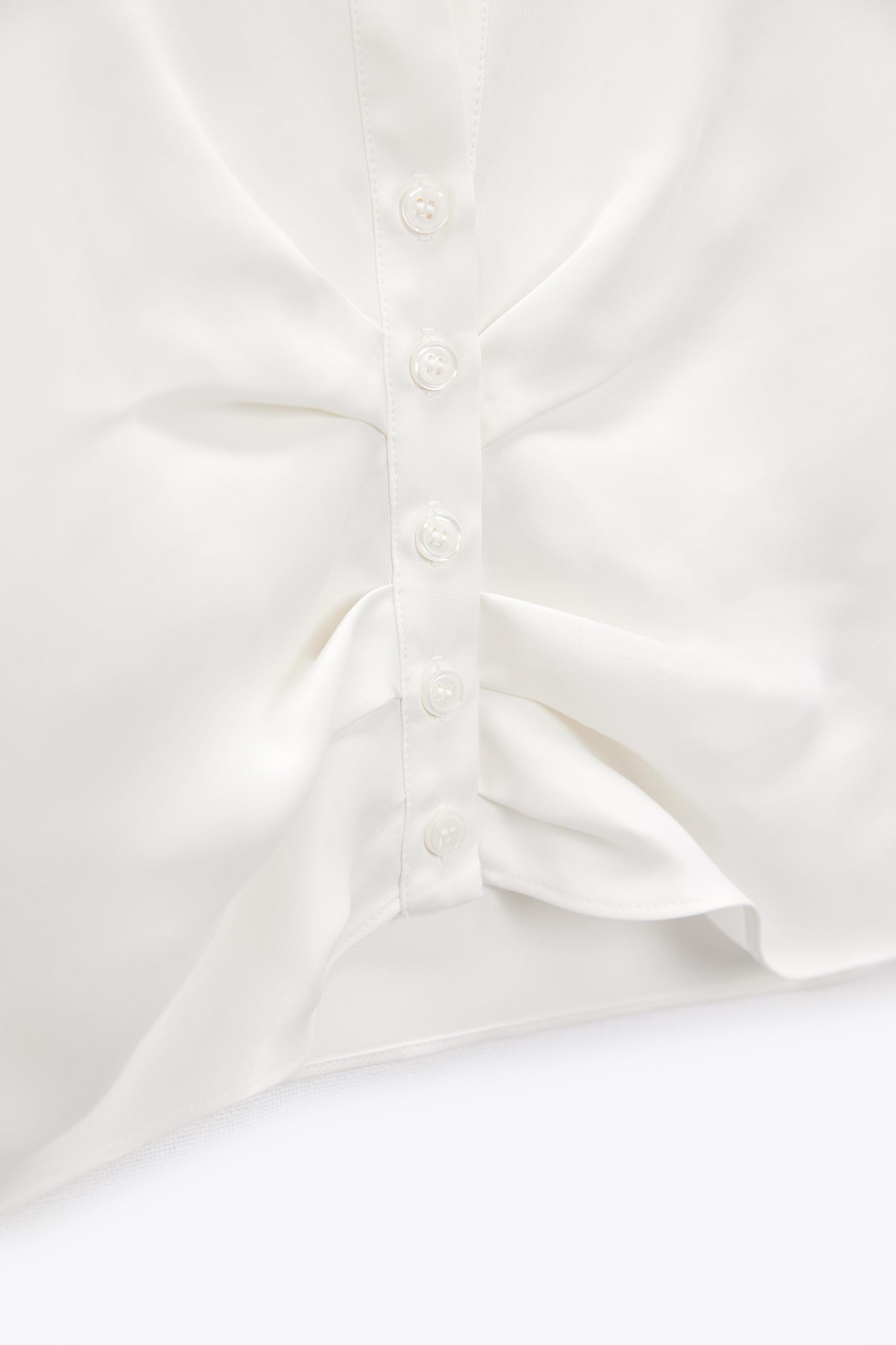 zara satin shirt with gathering